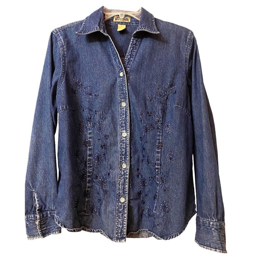 Shaver Lake Casual Denim Sequins jacket, Women's Medium